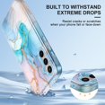 thumbnail image 4 of CASEFIV for Samsung Galaxy S23 FE 5G Case,Heavy Duty Full Body Shockproof Dustproof Protection 3 in 1 Slim Thin Anti-Scratch Marble Cover for Women Girls,Blue Marble, 4 of 7