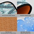 thumbnail image 2 of 2-Piece Kitchen Rugs Set Non-Slip Mats Carpet Floor for Kitchen, Bathroom (19.7"x27.6" & 19.7"x47.2") Pastel Blue Shape Pattern, 2 of 7
