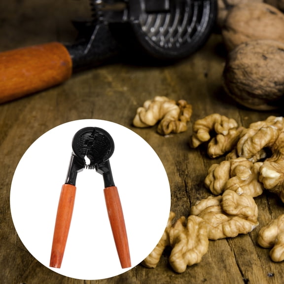 WHAMVOX Aluminum Alloy Nutcracker with Wooden Handle, Heavy Duty Pliers for Walnut, Pecan, Hazelnut Shelling, Kitchen Nut Opener Tool