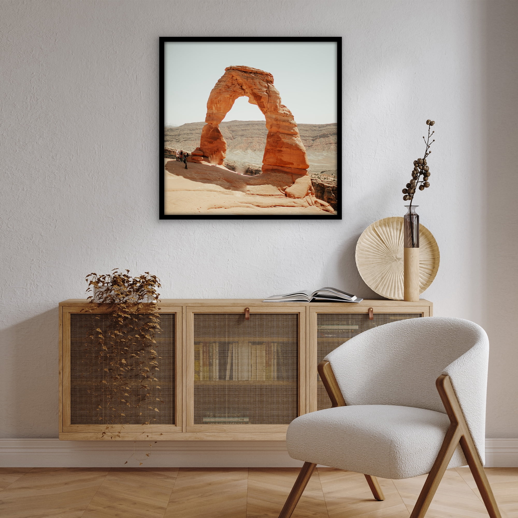 Americanflat 24x24 Picture Frame with Polished Plexiglass Streamline Collection Thin Border Square - Black