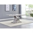 thumbnail image 4 of Faux White Marble Dining Set with Chairs and Silver Stainless Steel, 4 of 8