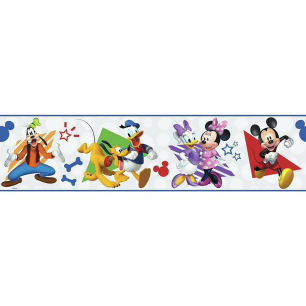 DISNEY MICKEY & FRIENDS PEEL AND STICK BORDER Kids Room Decor Wallpaper Mickey  Mouse Clubhouse 
