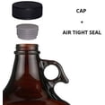 thumbnail image 4 of 1 Gallon (128 oz) Amber Glass Jug With 38mm Cap with Pack of 6 Amber 16-20oz Growlers with Flip Top Airtight Silicone Seal For Beverages, Oil, Vinegar, Kombucha, Beer, Water, Soda, Kefir, 4 of 7
