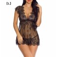 thumbnail image 1 of Vestido de ropa de dormir con perspectiva de encaje para mujer Ropa interior de lencería sexy, Negro, L Jumpingount XX000076-09, 1 of 7