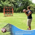 thumbnail image 3 of 4'×4' Baseball Backstop Net, Pitching Strike Zone Target Net with 9 Pocket, Baseball Practice Net for Hitting Pitching Batting Catching Practice, 3 of 7