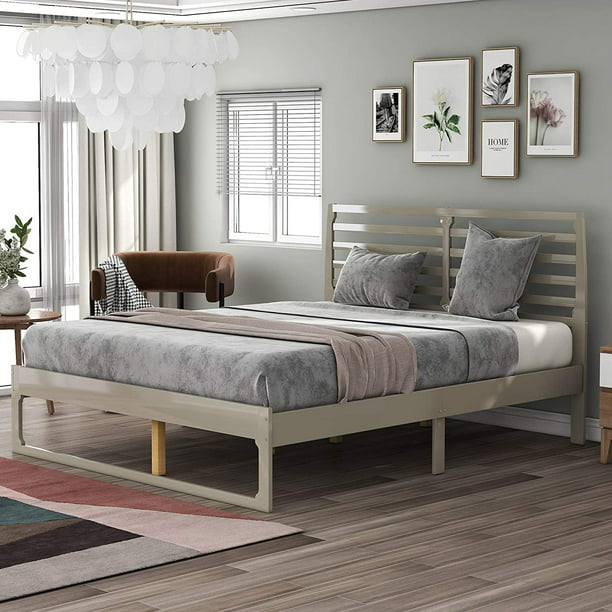 Piscis Wood Platform Bed Queen Size, How To Assemble A Queen Size Bed Frame