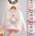 thumbnail image 4 of ZACPNCV Girls Sweaters Fall Winter Tops Kids Teen Clothes Long Sleeve Crew Neck Cable Knit Casual Cozy Pullover Pink 11-12 Years, 4 of 4