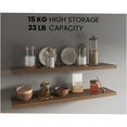 thumbnail image 4 of JERFIT 47 Inch Floating Shelves Set of 2, Light Brown Wall Shelves for Bathroom, Bedroom & Living Room, Easy Mount Decor Storage Shelves, 4 of 6