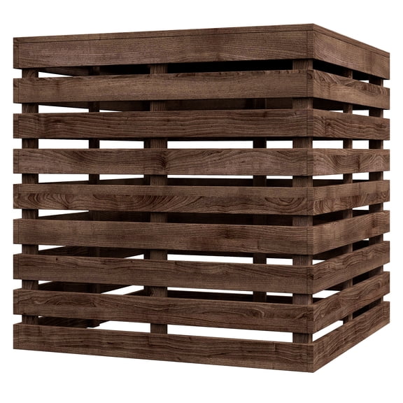 2-in-1 Outdoor Umbrella Base Storage Box, Wooden Patio Coffee Table, Brown