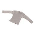 thumbnail image 2 of 1/12 Scale Men Figure Long Sleeve T Shirt Clothing, Miniature Doll Clothes for 6 inch Figure Light Gray, 2 of 8