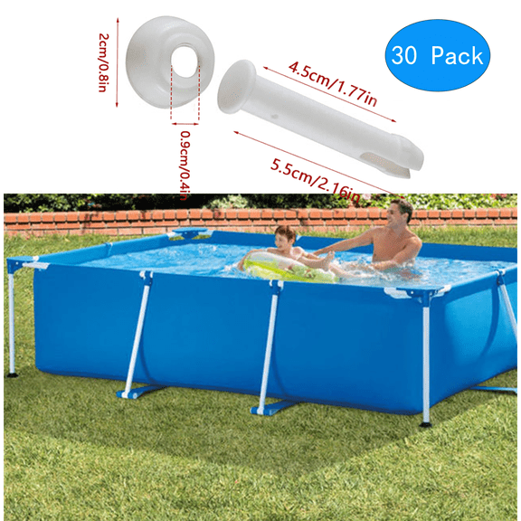 30-Pack Pool Joint Pins & Rubber Seals Replacement Kit for 10'-24' Above Ground Metal Frame Pools | ABS Plastic Pins & Seals | Fits Round & Rectangular Pools | Part #28270-28273 (2.16")