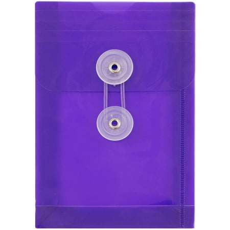 Download JAM Paper Plastic Envelopes with Button & String Tie Closure, 4 1/2 x 6 1/4, Lilac Purple, 12 ...
