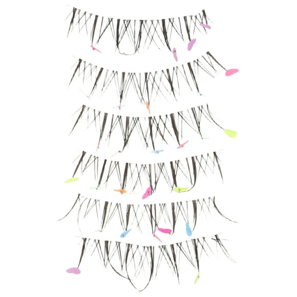 KAKOWELY 1 caja de pestañas postizas coloridas en forma de corazón para cosplay y fiestas de Halloween. Pestañas postizas de aspecto natural para presentaciones.