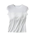 thumbnail image 2 of Qulqfy Tank Tops for Women with Built in Bra Sleeveless White Casual Crew Neck Sheer Tunic Mesh Summer Tops L, 2 of 9