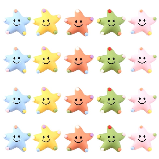 GOOHOCHY 25 piezas adorables de decoración para refrigerador con forma de estrella creativa, accesorios para refrigerador