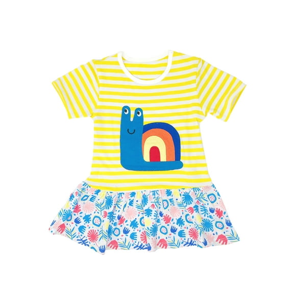 Wrapables Girls Casual Summer Dress with Sequins, 6T, Snail