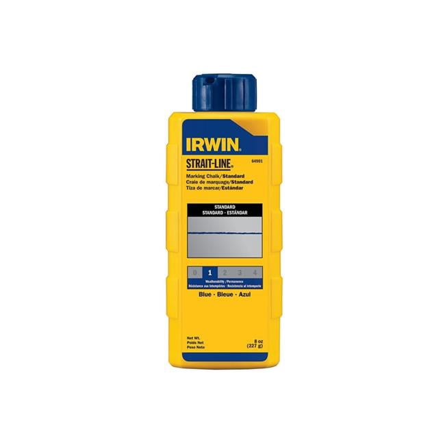 IRWIN Strait-Line Speedline Chalk Reel – 100′ Abrasion-Resistant Poly Line, 3:1 Gear Ratio, Wide Fill Door, Blue