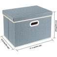 thumbnail image 2 of Large Collapsible Storage Bins with Lids, Patterns, Washable, Fabric Decorative Storage Boxes for Organizing 17.3x11.8x11.4 inches, 5 Pack, Blue, 2 of 6