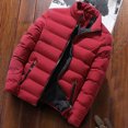 thumbnail image 2 of ZCFZJW Winter Jackets for Men Casual Long Sleeve Lightweight Full Zip Up Puffer Jacket Windproof Warm Coat Outwear for Travel Outdoor Hiking with Pockets Red XXXXXL, 2 of 3