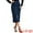 Dark Blue, variant on DARING DIVA Women's Denim Front Slit Zipper Bodycon Midi Jean Skirt XS Dark Blue