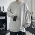 thumbnail image 5 of Suéter de cuello redondo para hombre, jersey de punto grueso de color sólido, jersey de moda coreana barato para otoño e invierno para hombre, 5 of 5