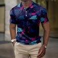 thumbnail image 2 of Yiaimeir Men's Summer Hawaii Printed Golf T-Shirt Botton Short Sleeve Top Men's Casual Fashion T-Shirt Streetwear,Size M-3XL, 2 of 5