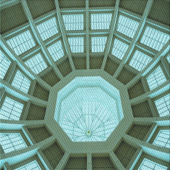 Ahgly Company Machine Washable Indoor Square Transitional Pine Green Area Rugs, 4' Square