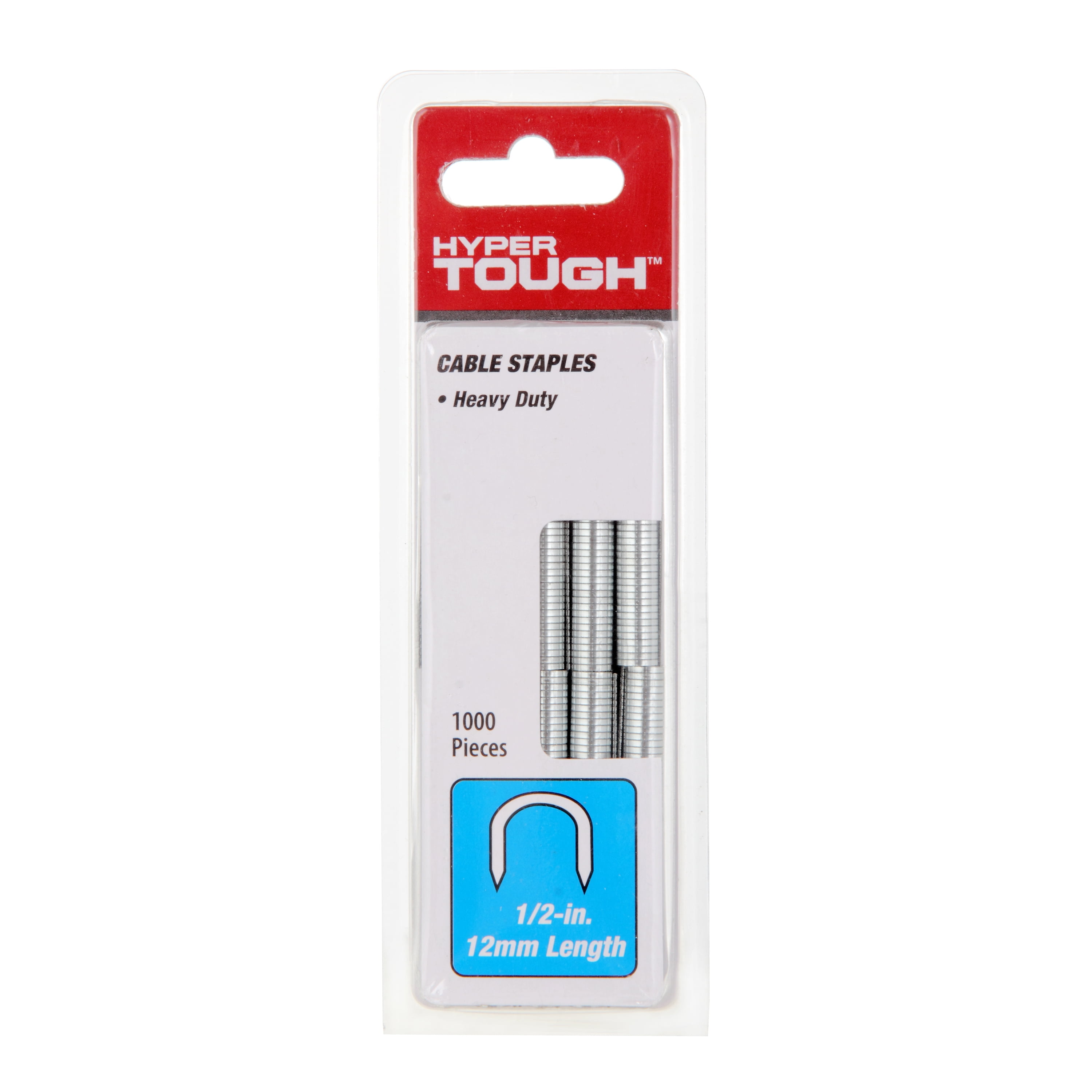Hyper Tough TN75014G 1000Count Oval Topped Crown Cable Staples