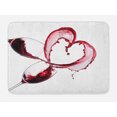 thumbnail image 1 of Wine Bath Mat, Heart Shape with Spilling Red Wine in Glasses Romantic Valentines Day Concept, Non-Slip Plush Mat Bathroom Kitchen Laundry Room Decor, 29.5 X 17.5 Inches, Burgundy White Pink, Ambesonne, 1 of 2