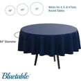 thumbnail image 5 of Round Plastic Tablecloth Navy Blue Disposable (12 Pack) Bulk - Heavy Duty Table Cloth (84” Inches) Round Tables Tablecloths, 5 of 6