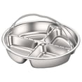 thumbnail image 2 of Plateau de Service Divisé en Acier Inoxydable, Assiette Sectionnelle pour Collations avec Poignée, Plateau Vapeur à Compartiments Multiples, Plat de Service pour Fêtes à la Maison, Rassemblements, Camping, Pique-Niques, B, 2 of 5
