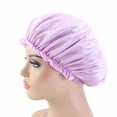 thumbnail image 1 of Coiffure Imitation Soie Dentelle Casquette Ronde Bonnet de Sommeil Bonnet de Chimiothérapie Beauté et Coiffure Extra Large Bonnet de Satin Réglable Réversible Bonnet de Couchage Bouclé Cheveux Naturels, 1 of 8