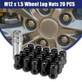 thumbnail image 2 of Unique Bargains 1 Set M12x1.5 Car Wheel Heptagon Lug Nut Acorn Cone Seat 32mm Screws with Socket Key Black, 2 of 7