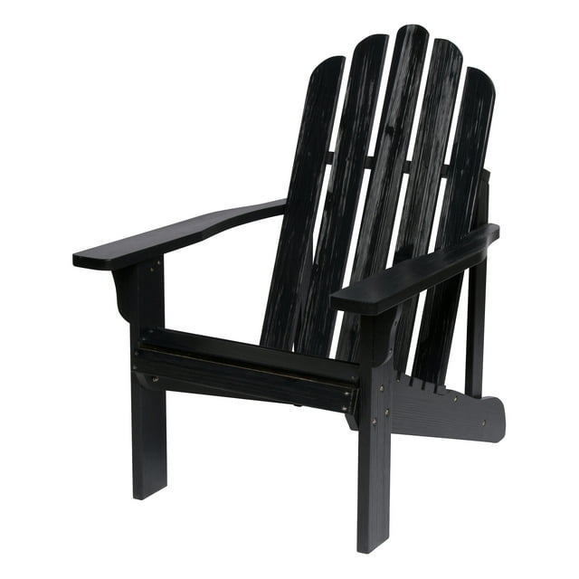 Shine Company Marina II Solid Wood Adirondack Chair, Black