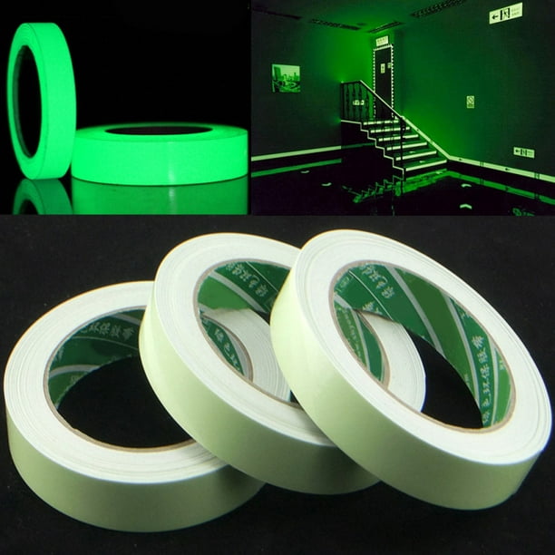 Luminous Fluorescent Tape Night Self Adhesive Glow In The Dark Sticker Tape Safe Secure 