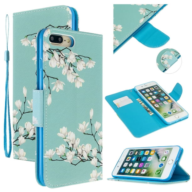 Iphone 8 Plus Case Iphone 7 Plus Case Allytech Pu Leather Colorful Pattern Case For Girls Women Cards Slots Kickstand Protective Wallet Case Cover For Apple Iphone 8 Plus Iphone 7 Plus Gardenia Walmart Com