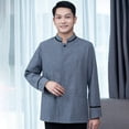 thumbnail image 3 of Uniformes de limpieza Mangas de manga larga Cómoda recta trasera transpirable ropa de camarera para hoteles Restaurantes Tiendas de café Gris XXL Men's Style AweSitey LF000333-15, 3 of 7