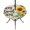 Brown Yellow, variant on Round Outdoor Tablecloth with Umbrella Hole and Zipper, Yellow Sunflower Tablecloth with Elastic Waterproof, Bee Wooden Grain Country Farmhouse Patio Table Covers for 36" - 44" Picnic Pool Tables