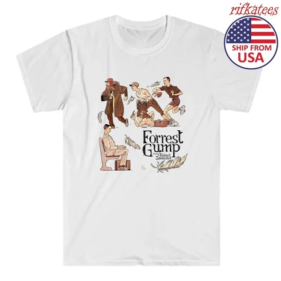 RARE Forrest Gump Movie Men's White Size S to 5XL