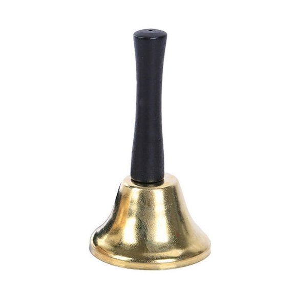 Loud Hand Bell with Wooden Handle, Metal Hand Bells for Adults, Dinner Bells for Inside Classroom Bell, for Food Line, Alarm, Jingles, Ringing - 1PC
