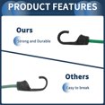 thumbnail image 6 of Multifunctional Elastic Luggage Rope 60cm Adjustable Bungee Cords with Metal Buckle Green 4pcs, 6 of 7
