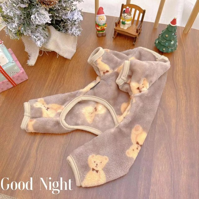 Mono de felpa para mascotas, ropa para perros medianos y pequeños, pijamas dulces de terciopelo cálido, gatito, cachorro, lindo jersey, Chihuahua, caniche, Otoño e Invierno