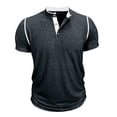 thumbnail image 4 of Men's 2026 Summer T Shirts Stylish Casual Pullover Shirts Classic Button Lapel Printed Tees Breathable Soft Outfits Fashion Comfort Clothing Modern Essential Top, 4 of 7