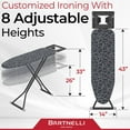 thumbnail image 6 of Bartnelli Patent Ironing Board | Made In Europe | Full Size Iron Board With Iron Rest (43x14"), 6 of 7