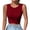 Wine, variant on Mlzmgr Crop Tank Tops for Women Crossing Front Sleeveless Round Neck Slim Fitting Summer Casual Blouse Tops