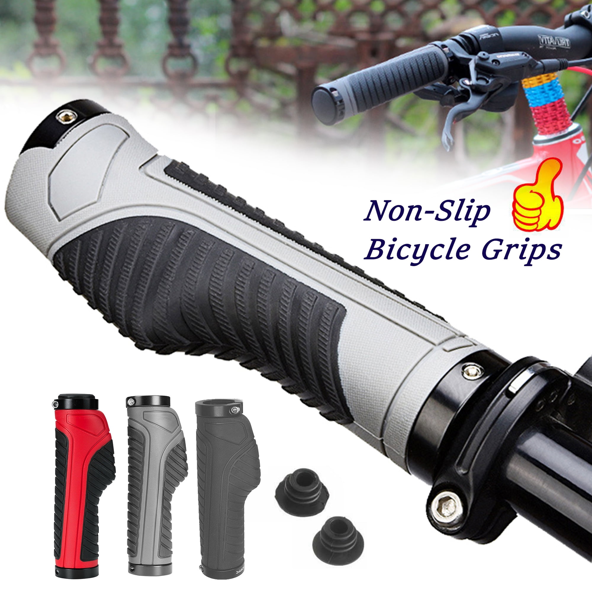 Details about  / Bicycle Handlebars Grip Ergonomic Anti-skid Comfortable Bar Ends MTB Accessories