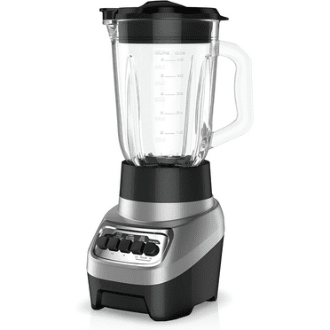 Countertop Blender, 6-Cup Glass Jar, For Smoothies and More, Stainless Steel Blade, 4 Speed Settings to Puree, Crush Ice, Chop, Dice, and Pulse, Dishwasher Safe, 700W Motor