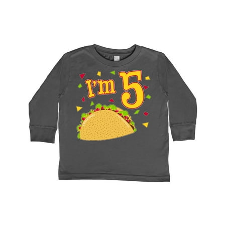 

Inktastic I m Five- taco birthday party Gift Toddler Boy or Toddler Girl Long Sleeve T-Shirt