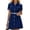 Dark Blue-B, variant on Virmaxy women summer dress 2026 Women's Stretch Denim Belted Mini Shirt Dress Short Sleeve Collar Multi Pocket Contrast Stitch Casual Summer Dress S-XXL