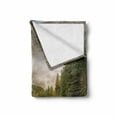 thumbnail image 2 of Yosemite Soft Flannel Fleece Blanket, Trees Reflections on Merced River Yosemite Valley National Park California in the Fall, Cozy Plush for Indoor and Outdoor Use, 50" x 60", Green, by Ambesonne, 2 of 6